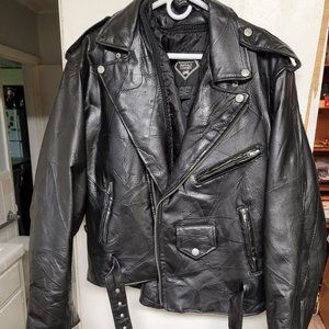 Men's Buffalo Leather Motorcycle Jacket*Nice!!!